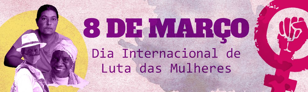 Banner ilustrativo do 8 de março